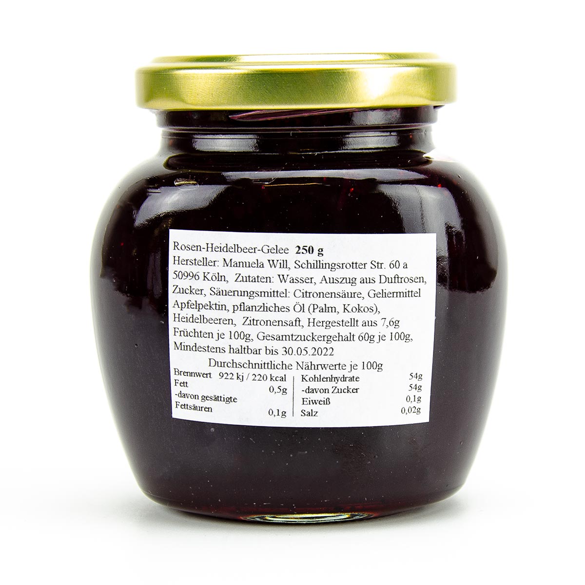 Rosengelee mit Heidelbeeren - Kaffeekontor Friedrichstadt