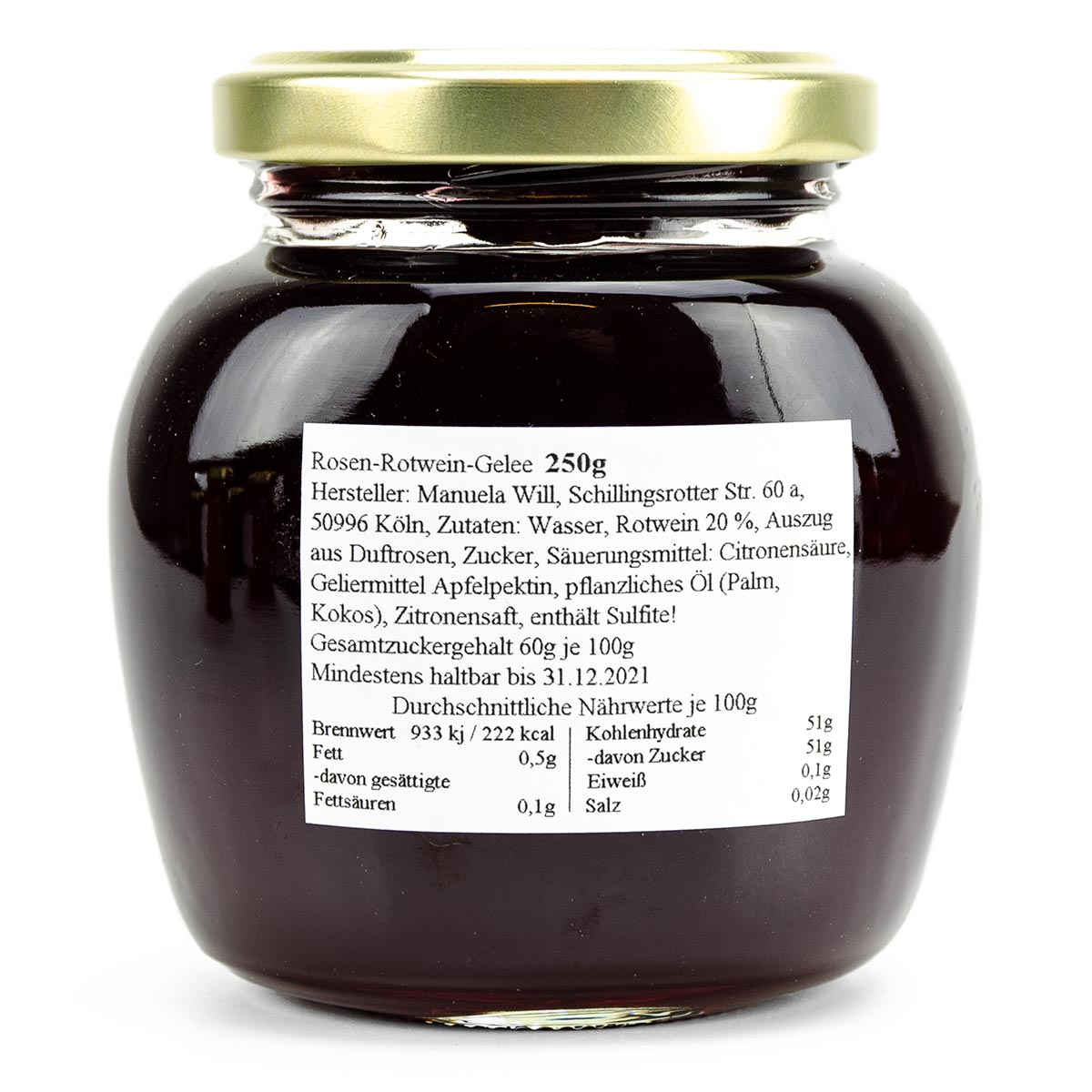 Rosengelee mit Rotwein - Kaffeekontor Friedrichstadt